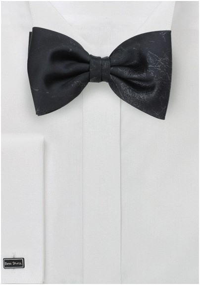 Faux Leather Bow Tie in Black