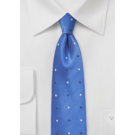 Horizon Blue Starred Skinny Tie