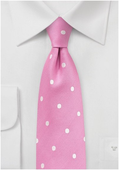 Carnation Pink Polka Dot Tie