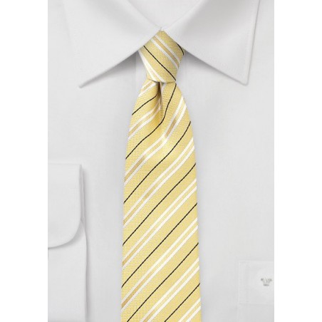 Striped Cotton Tie in Lemon