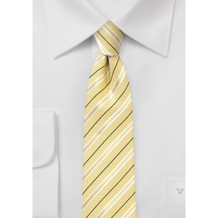 Striped Cotton Tie in Lemon