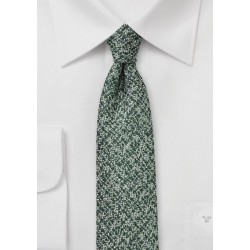 Tweed Skinny Tie in Pine Green