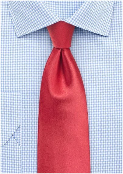 Satin Necktie in Coral for Kids - Mens-Ties.com