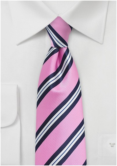 Pink and Blue Repp Stripe Kids Tie