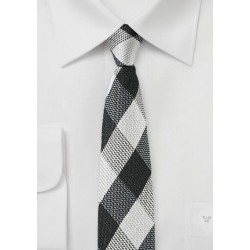 Large Gingham Check Skinny Tie