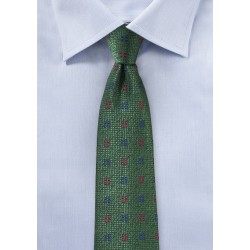 Dark Hunter Green Textured Mens Tie