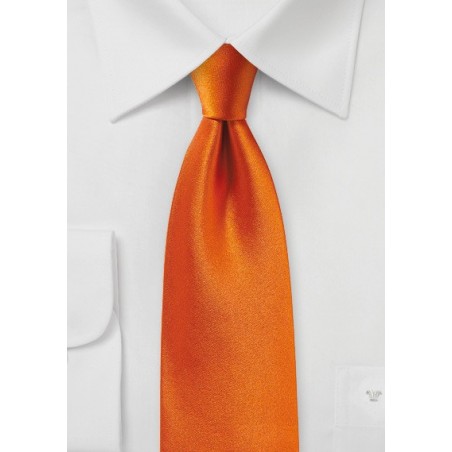 Persimmon Orange Satin Silk Tie