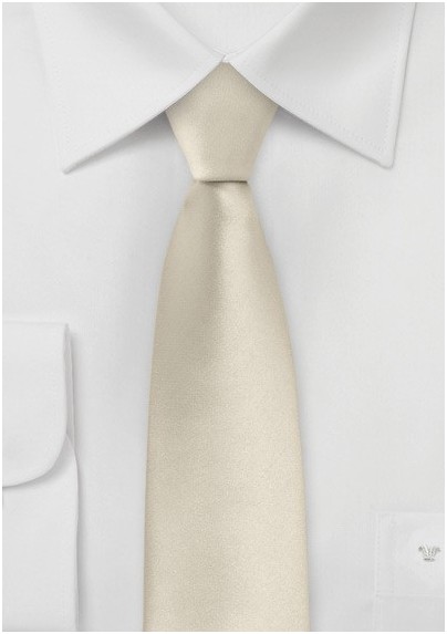 Solid Skinny Tie in Champagne