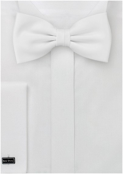 Solid White Kids Bow Tie
