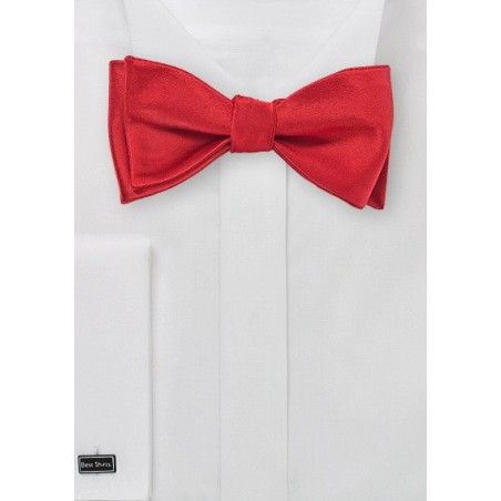 Solid Red Self Tied Bow Tie