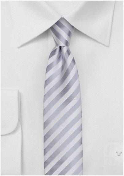 Silver Stripe Skinny Tie