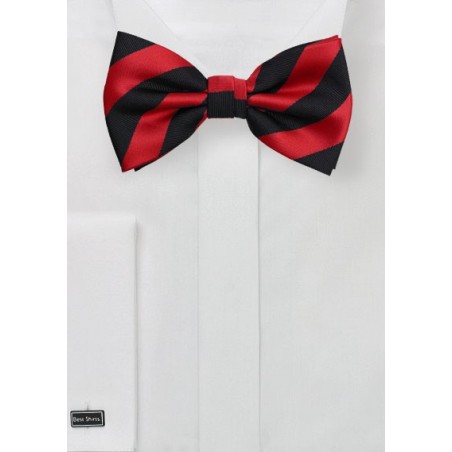 Striped Bow Tie in Black and Red