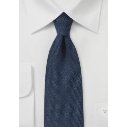 Dark Navy Matte Woven Silk Tie