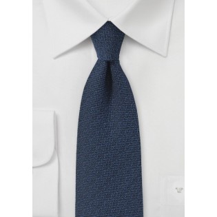 Dark Navy Matte Woven Silk Tie
