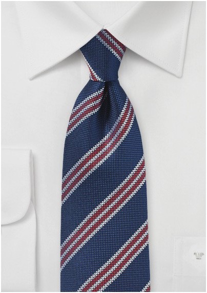 Coarse Weave British Striped Tie