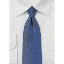 Woven Herringbone Tie in Denim Blue