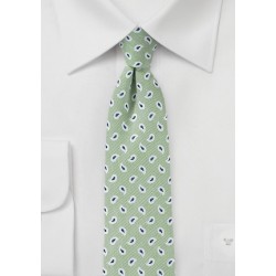 Light Sage Green Skinny Linen Tie