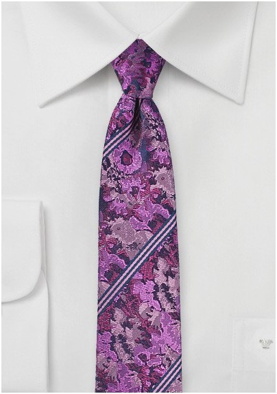 Pink and Purple Floral Tie