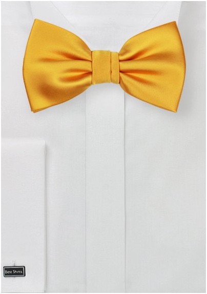 Solid Bow Tie in Golden Saffron