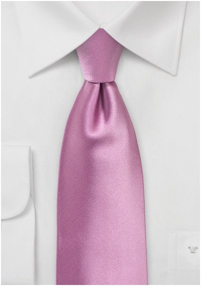 Orchid Pink Tie in XL Length