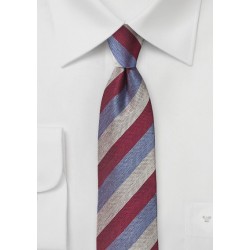 Striped Summer Tie in Burgundy and Violet