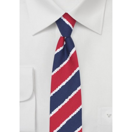 Summer Striped Cotton Tie in Skinny Cut