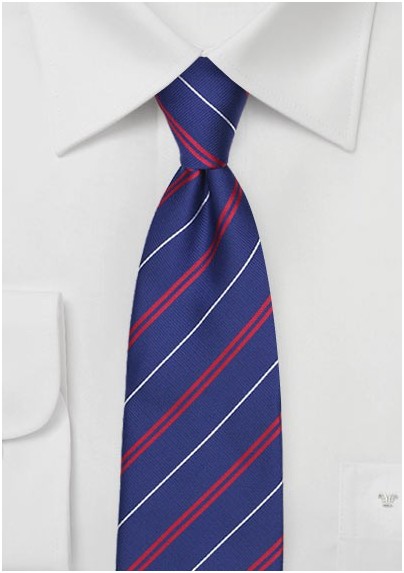 Elegant Repp Stripe Tie in Patriots Blue