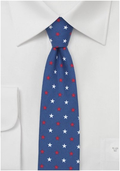 Skinny Necktie with Stars