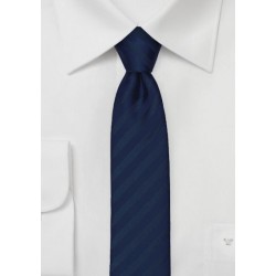 Monochromatic Striped Skinny Tie in Navy