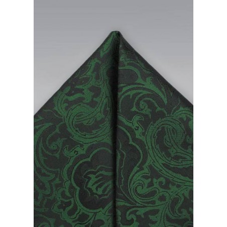 Forest Green Paisley Pocket Square