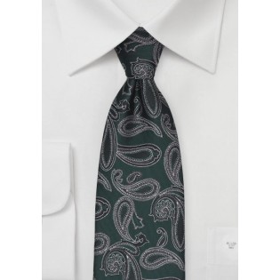Hunter Green Paisley Tie