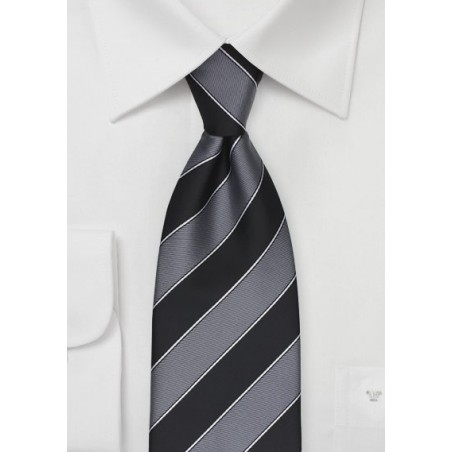 Classic Striped Tie in Gray and Black