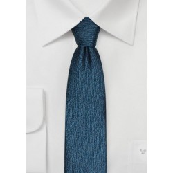 Skinny Textured Mens Tie in Oasis Blue