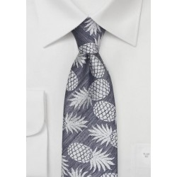 Summer Linen Tie with Pineapple Pattern