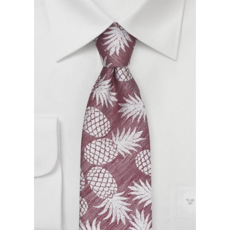 Pineapple Designer Tie in Faded Red
