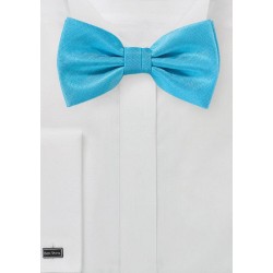 Cyan Blue Textured Bow Tie