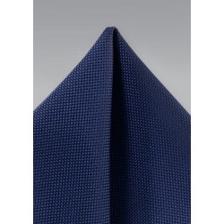 Classic Navy Matte Woven Pocket Square