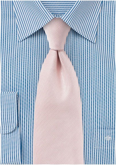 Soft Peach Blush Color Necktie - Mens-Ties.com