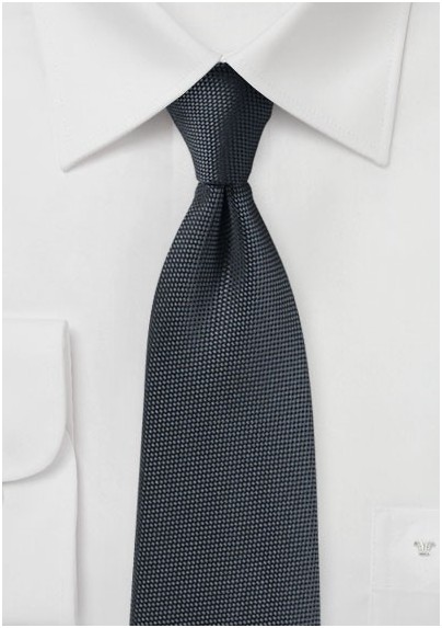 Solid Charcoal Tie in Microtexture Design - Mens-Ties.com