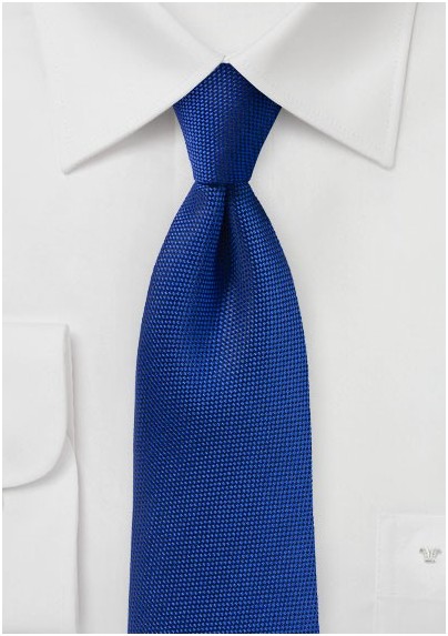 Matte Woven Tie in Marine Blue