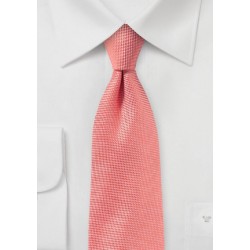 Solid Matte Tie in Neon Coral