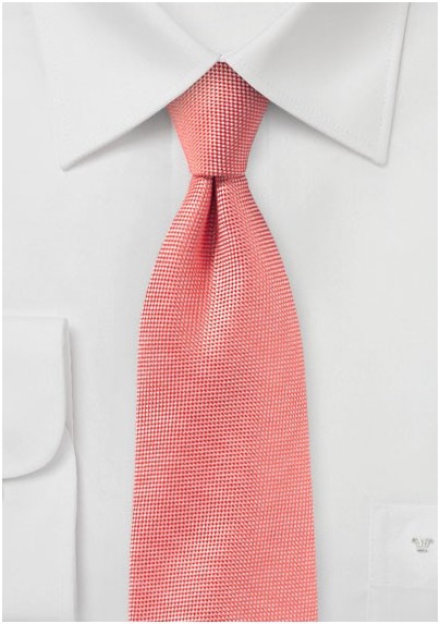 Solid Matte Tie in Neon Coral