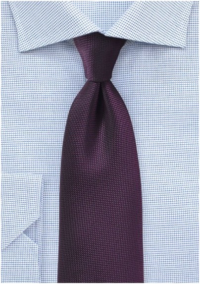 Matte Woven Solid Color Tie in Grape - Mens-Ties.com