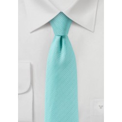 Slim Cut Solid Tie in Aqua Blue