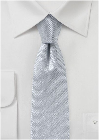 Light Silver Skinny Tie