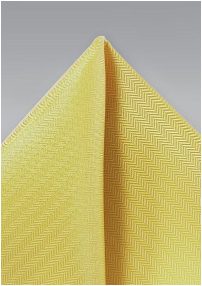 Sun Yellow Texture Pocket Square