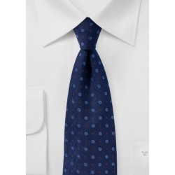 Navy Woven Floral Mens Tie