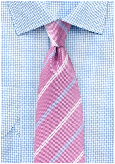 Repp Stripe Tie in Lilac Chiffon