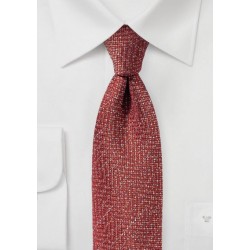 Textured Tie in Golden Burgundy Made from Recycled Yarns