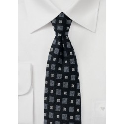 Black and Gray Wool Winter Tie